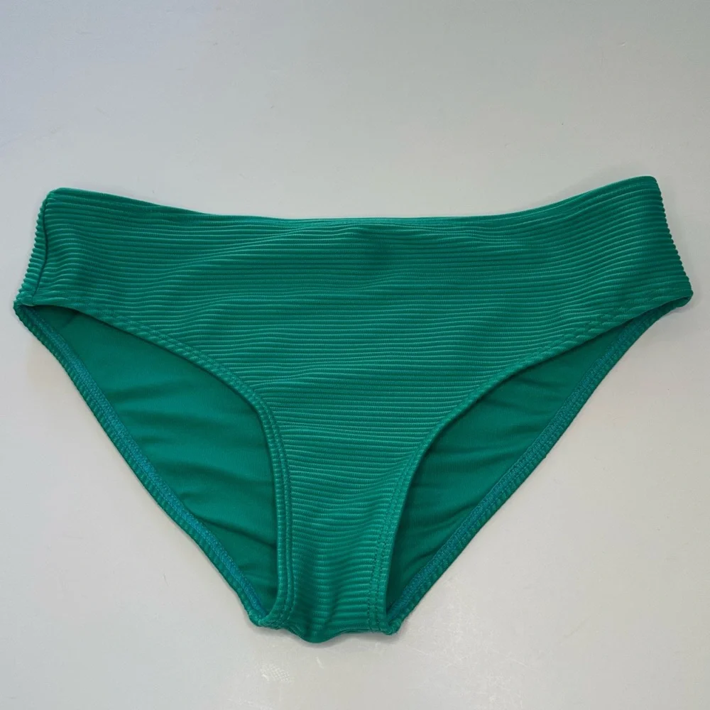 RSQ Bralette Bikini Set Green Striped Textured Strappy Girls Size 10